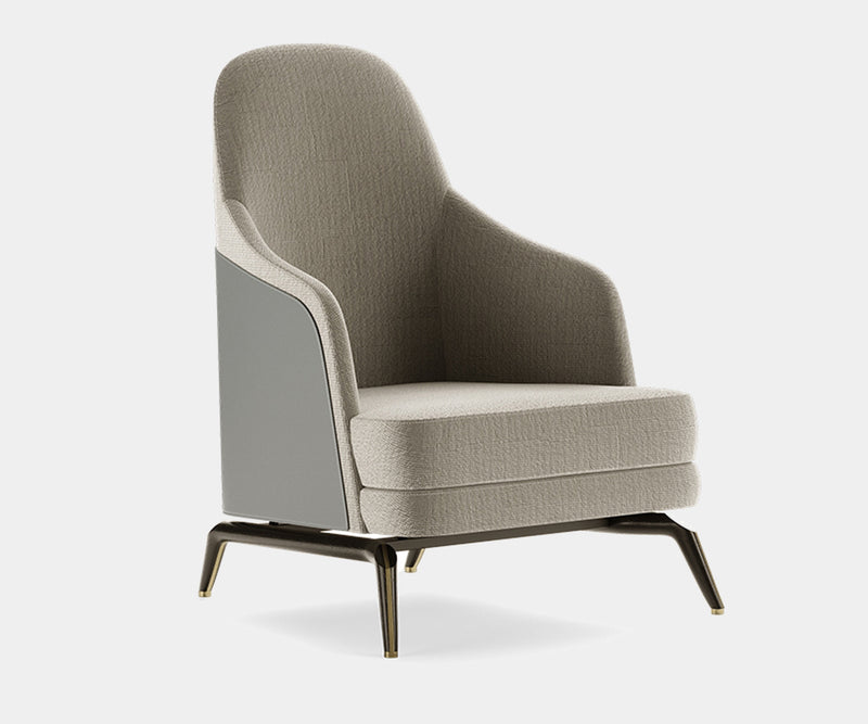 Luxury Aster Collection Summers Armchair in black oak wood with brass accents.