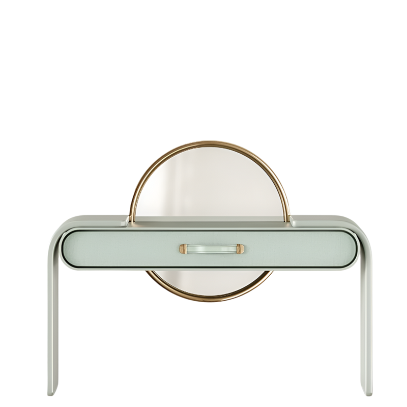 The Fairy Dressing Table by Fairytale: Vintage Inspiration in Polished Brass and Linen Fabric