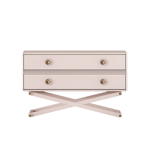 Warrior Chest of Drawers by Fairytale: Lacquered Wood and Polished Brass