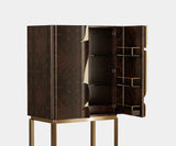 Modern Luxury Meets Nature: Verdure Cabinet in Textured Walnut Root Veneer.