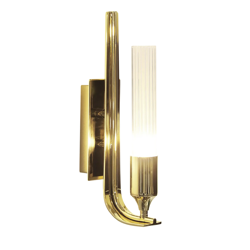 Prima Wall Sconce Light: Modern Design & Gold Plated Brass