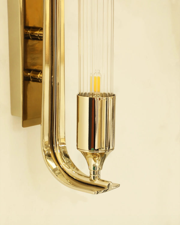 Prima Wall Sconce Light: Modern Design & Gold Plated Brass