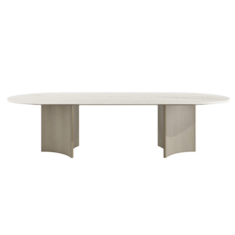 Trésor Luxury Natural Stone Top Dining Table & Antique Brass A