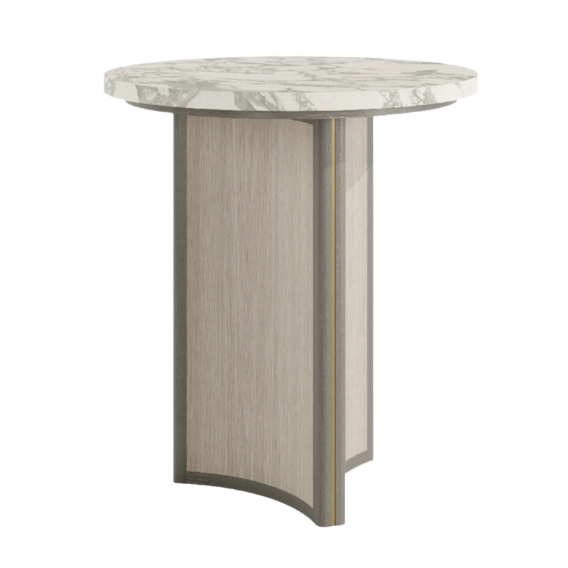 Trésor Luxury Round Top & Antique Brass Base Side Table