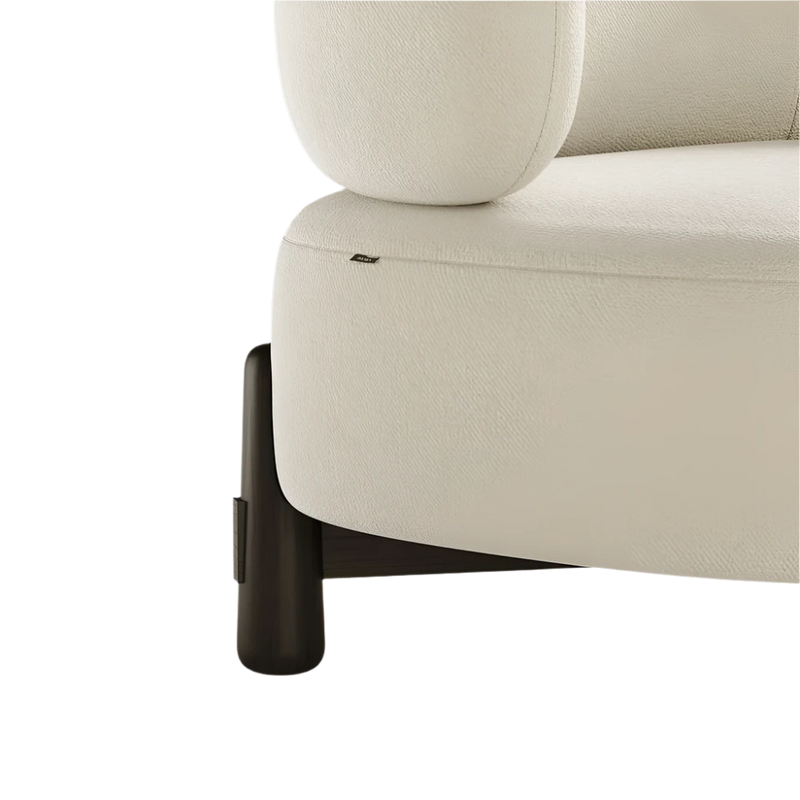 Luxury Armchair in Black Oak and Soft Fabric Finish - Touched Interiors®