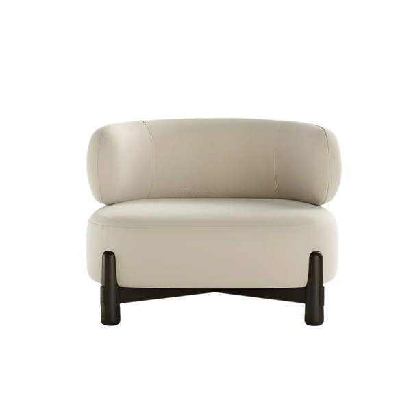 Tranquilo Fabric and Black Oak Armchair with T-Shaped Backrest - Touched Interiors®