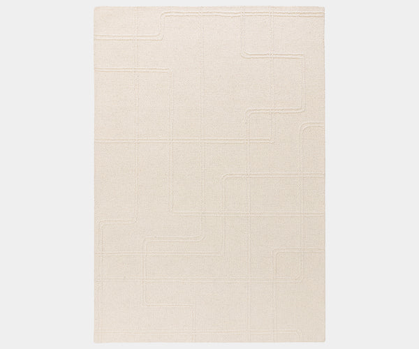 Ada Ivory luxury rug featuring a captivating geometric design perfect for high-end home decor.