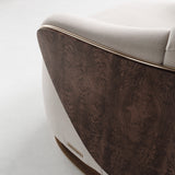 A Symphony of Luxury and Design: The Adele Armchair Collection by Visionnaire. Choose from the classic upholstered design or the stunning Adele Radica with a burr walnut backrest, both offering unparalleled comfort and a touch of Italian craftsmanship.