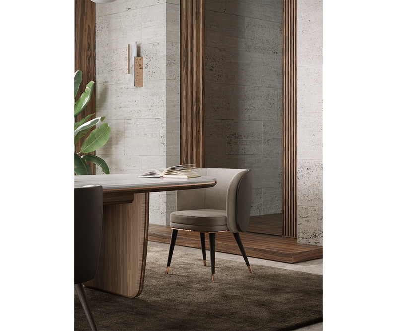 Elegant modern dining chair from Laskasas with a sleek design.