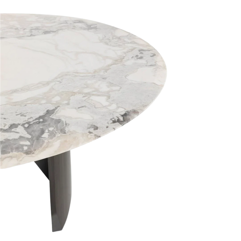 Bentley Camden Dining Table: Marble Top with Futuristic Design