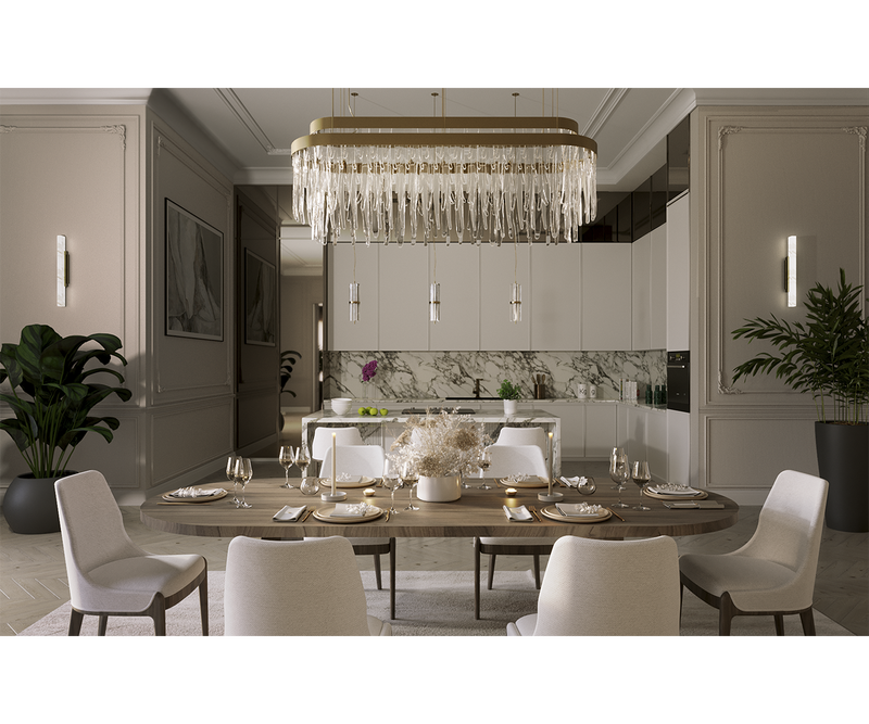 Stunning Handmade Crystal Chandelier - High-End Interior Design
