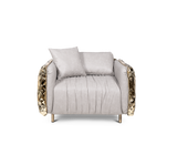 Boca Do Lobo Imperfectio Armchair: A luxurious wabi-sabi inspired accent chair featuring hand-hammered brass.