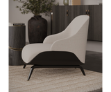 Modern luxury seating with the Brigid Armchair in black oak matte wood.