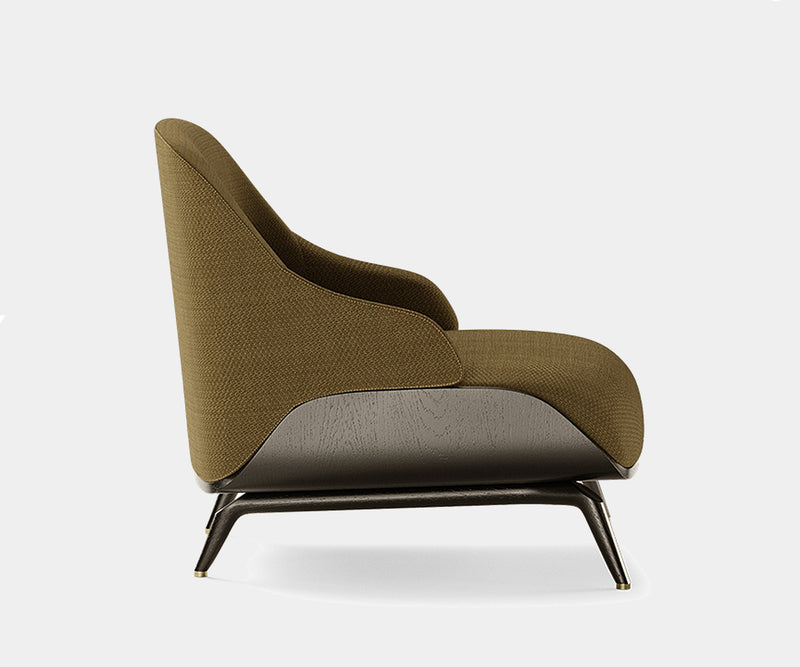 Contemporary Brigid Armchair from the Aster Collection in a modern living room.