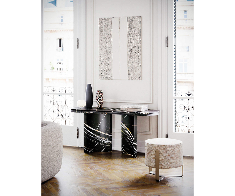 Designer marble console table featuring premium materials and contemporary design.