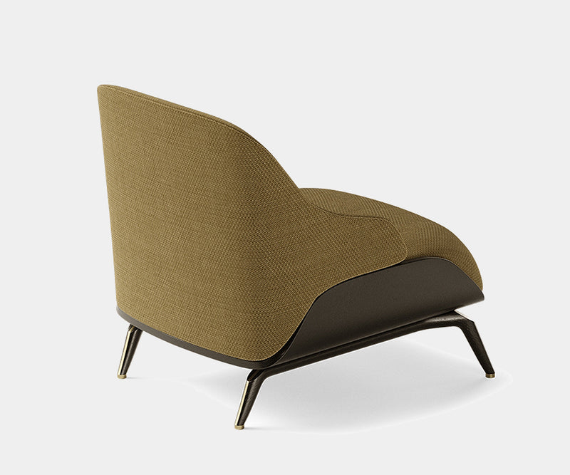 Elegant Brigid Armchair with premium fabric upholstery and sleek design.