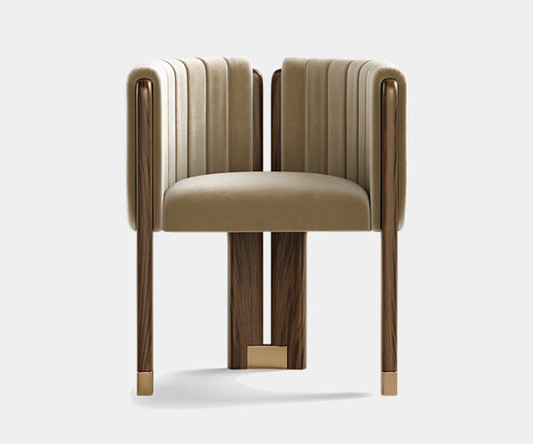 Dietrich Dining Chair with Customisable Luxe Fabric Upholstery.