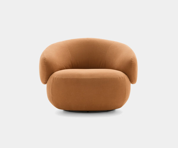 Ditre Italia Cookie Armchair in luxurious fabric offers modern living room comfort with a touch of organic design.