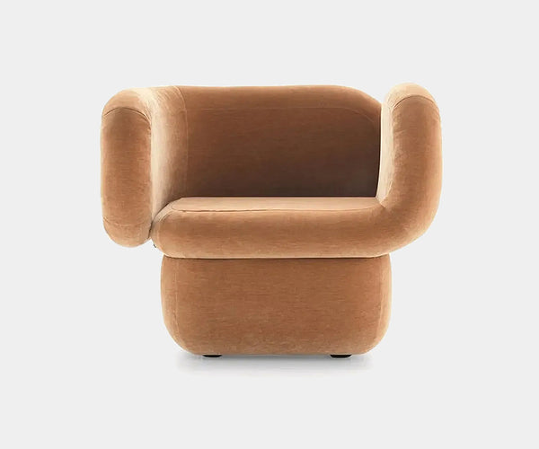 Ditre Italia Haring Armchair in white fabric offers modern living room comfort with a touch of nature-inspired design.