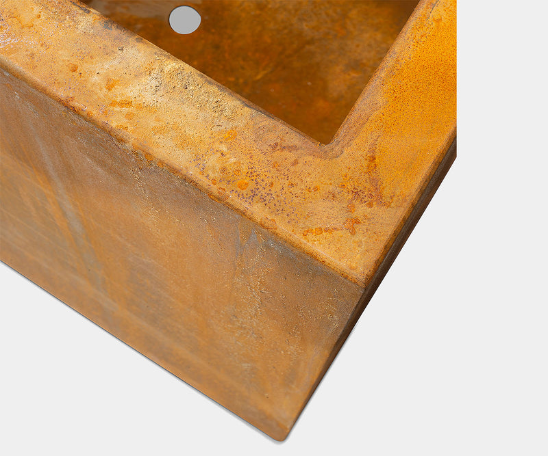 Durable Corten Steel Planter Cube designed for high-end garden décor and landscaping.