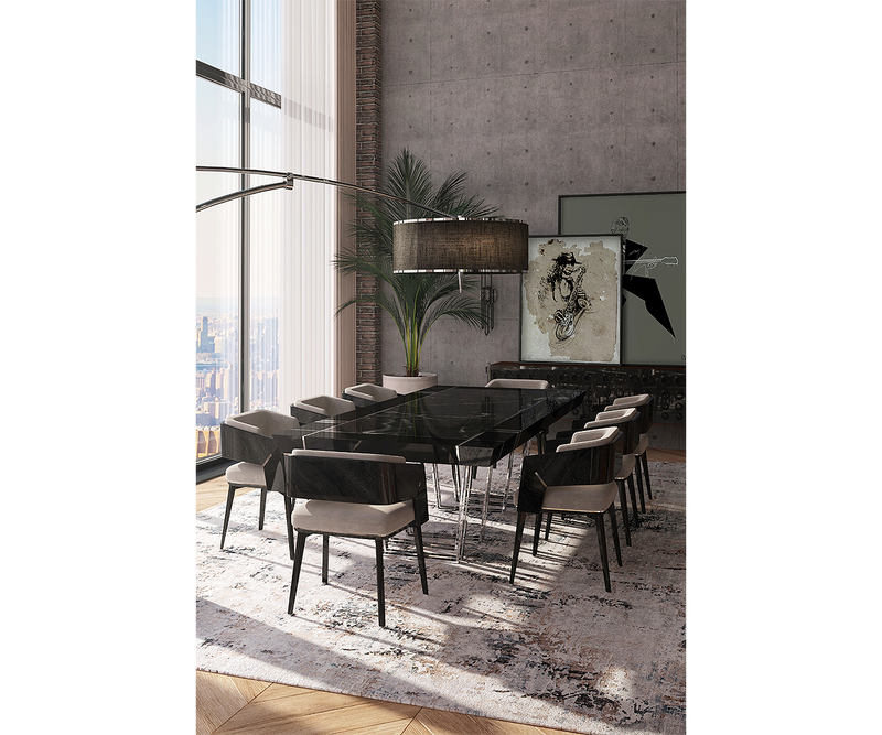 Luxxu Galea II dining chair combining modern design with Roman helmet-inspired aesthetics