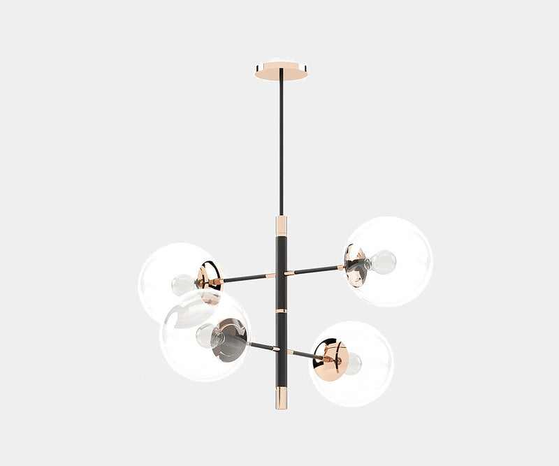 Luxury Meredith chandelier featuring a modern two-tiered design with metallic accents.