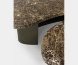 Emperador Dark Marble Coffee Table with Bronze Base: Modern Design.