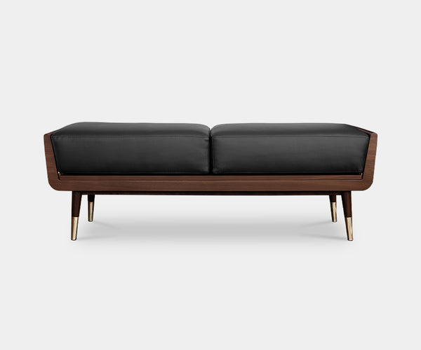 Essential Home Brando Mid-Century Modern Bench Ottoman in Luxury Interior Design Setting