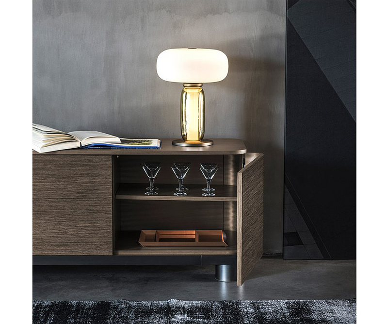 Customisable illumination feature of the Ghidini1961 One on One Table Lamp enhancing contemporary interiors.