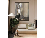 Custom-sized contemporary abstract art from the Quintessa Gher Collection, designed for high-end home decor.