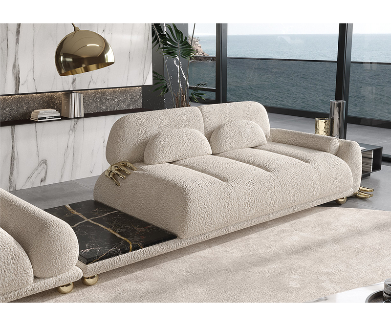 High-end Pompeii Sofa as a statement piece, reflecting timeless beauty and refined elegance