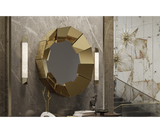 Luxxu’s Spear Wall Lamp, a modern lighting fixture with marble and brass for elegant interior design.