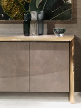 High-end Hamilton cabinet with polished golden steel profiles.