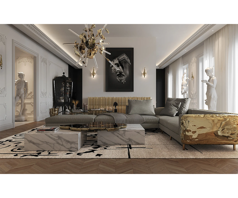 Exclusive design Boca do Lobo Navarra centre table in a high-end living space.