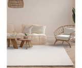 High-end Zander Ivory rug crafted from wool and polyester for timeless luxury.