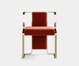 Joseph Dining Chair - Modern Jazz Solo in Fabric & Polished Brass.