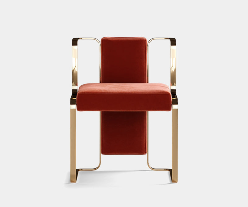 Joseph Dining Chair - Modern Jazz Solo in Fabric & Polished Brass.