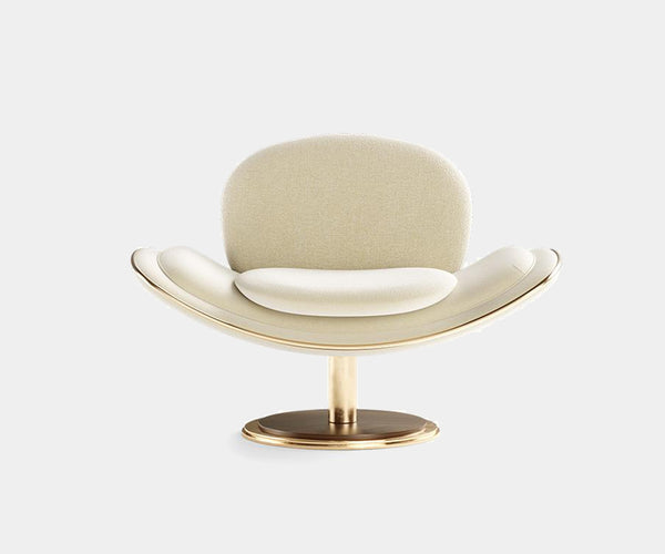 Luxury walnut armchair with brass accents - Mezzo Collection, mid-century modern design.