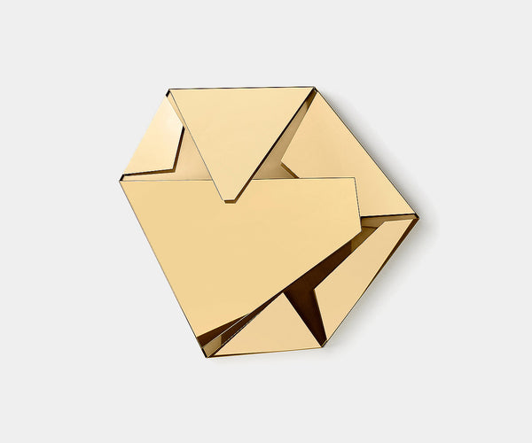 Tangram 24K Gold Plated Stainless Steel Large Lamp: Luxury Geometric Lighting