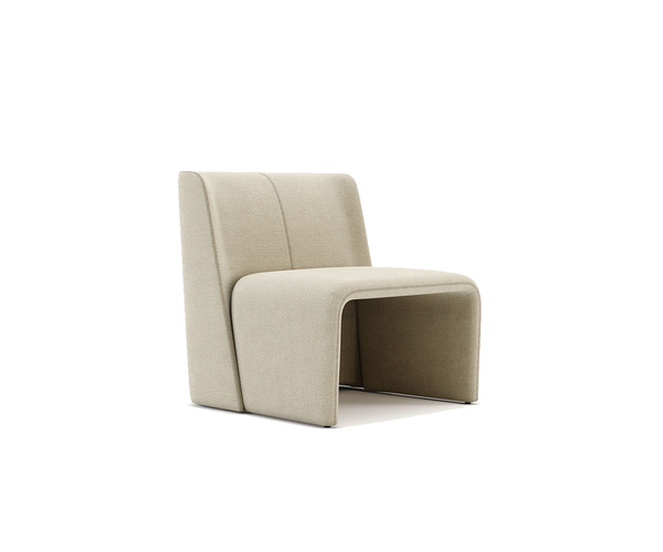 The Legacy Armchair by Domkapa: Innovative design meets comfort. This armless chair features customizable upholstery for a personalized touch.