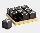 Premium L'Objet tic-tac-toe set displayed on a coffee table, an ideal Christmas gift and decorative accent.