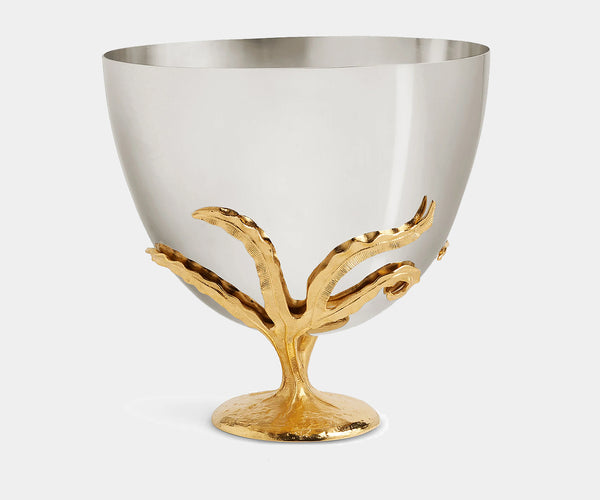 Handcrafted L'Objet Fern Champagne Bucket showcasing a botanical fern motif, ideal for premium home décor.