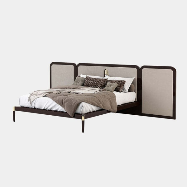 Contemporary Bernadotte Bed with Headboard Side Panels - High-End Bedroom Design.