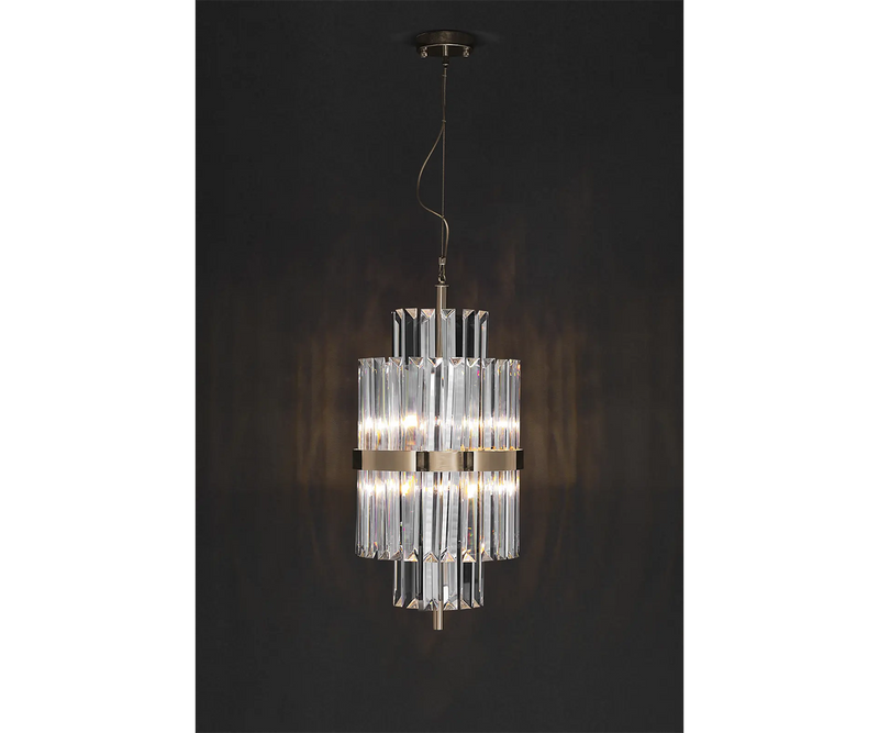 Luxury Entryway Lighting - Gold Veritas Pendant with Crystal Glass