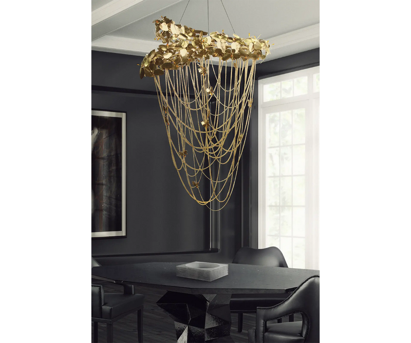 Aurora Chandelier: Handmade Butterfly Chandelier in Gold