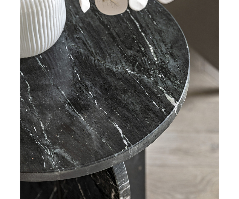 High-quality marble side table with a gently curved base, ideal for modern home styling.