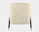 Elegant velvet accent chair with a sleek black lacquer frame and brass legs.