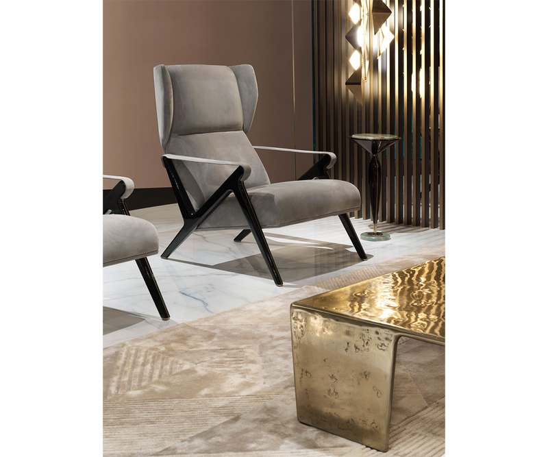 Imagine Armchair with a timeless design, upholstered in premium Italian leather, by award-winning designer Mauro Lipparini.