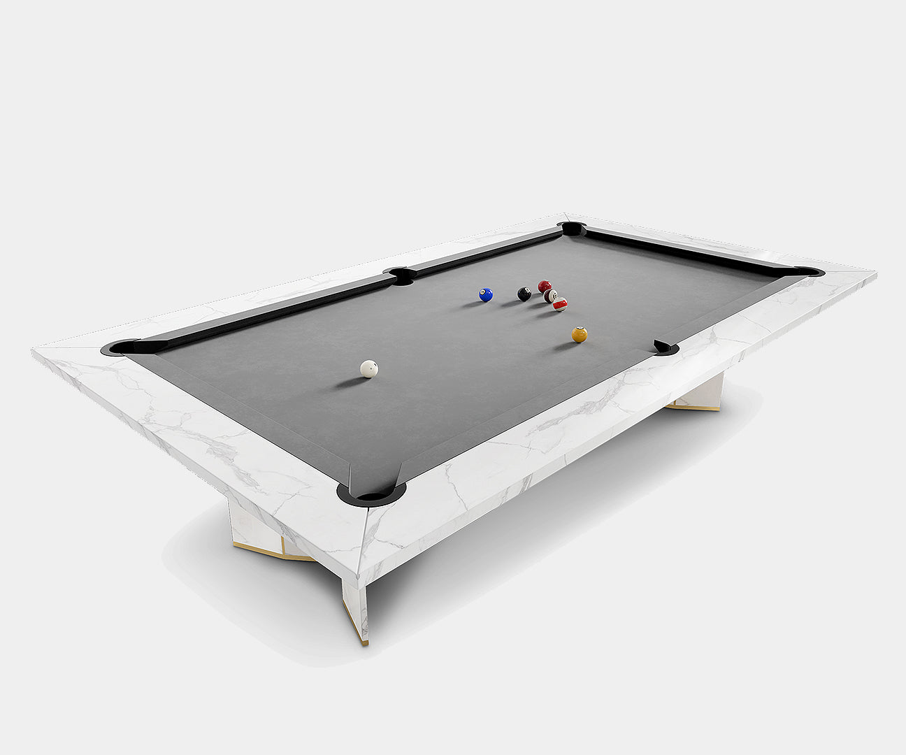 The Rocket: Luxury Statuario Marble Snooker Table with Polished Brass ...