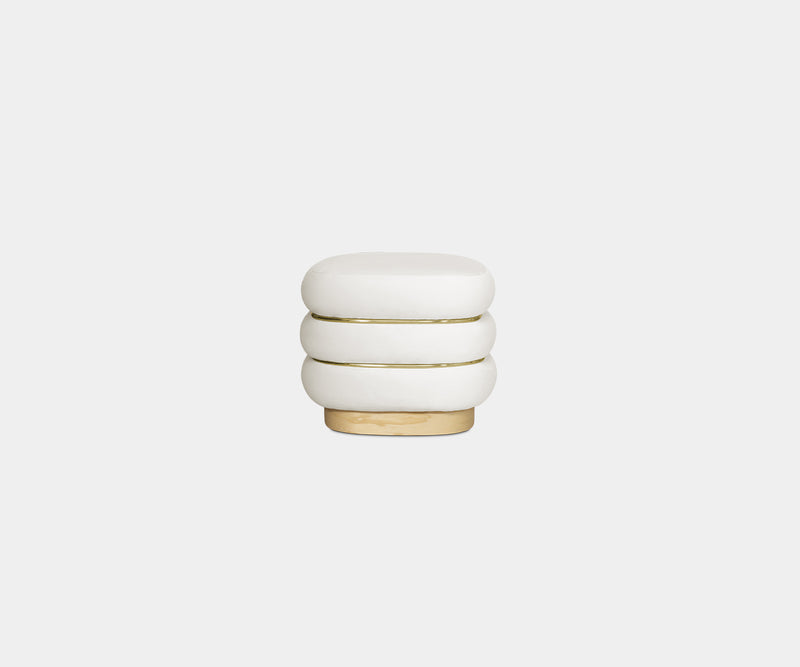 Luxury Cream Velvet Stool: The Marlowe Accent Stool Offers Style & Function.